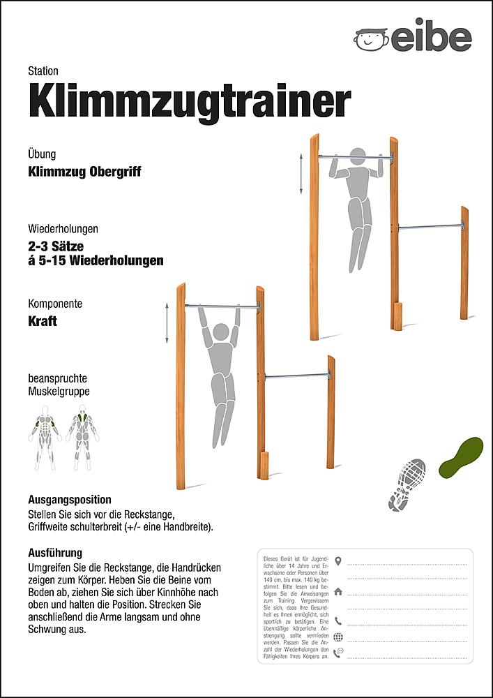 Fitness trail training sign pull-ups