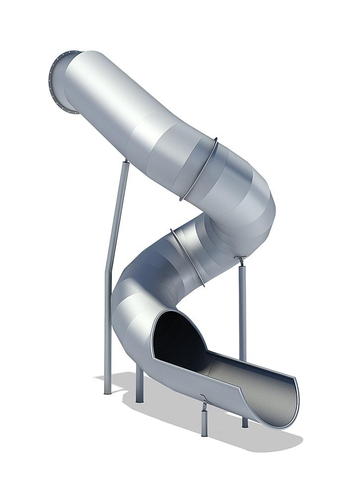 Tubular add-on slide 360 degree, spiralled to left, ph 345 cm