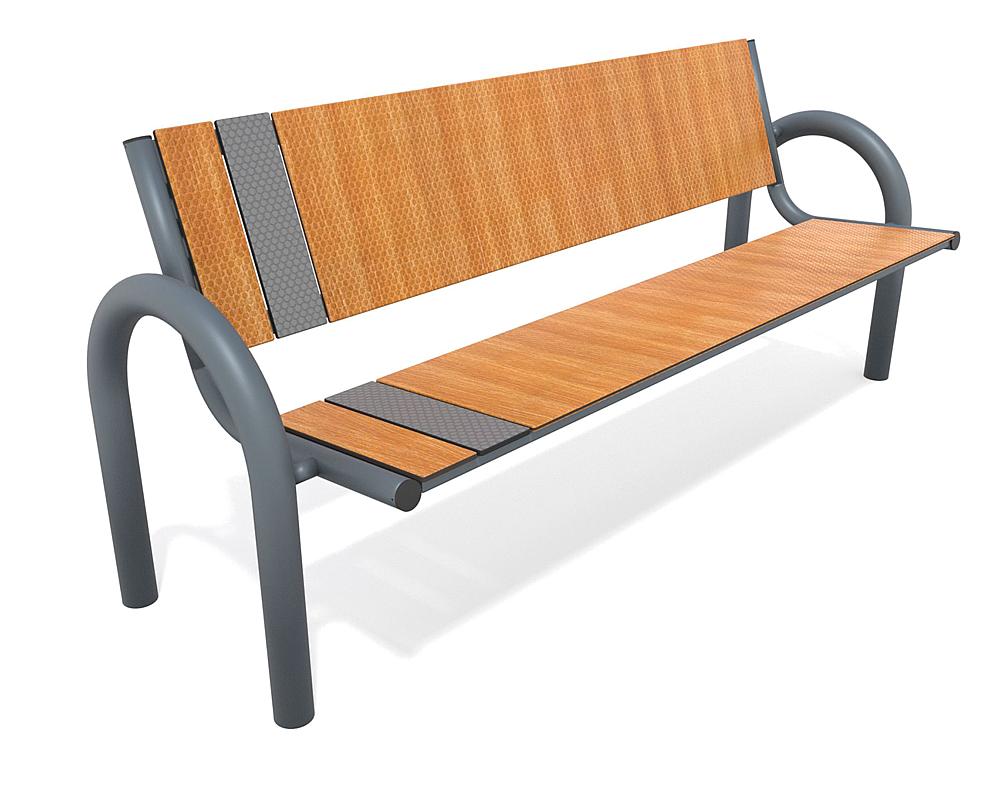 Urbaniq bench with backrest Koa