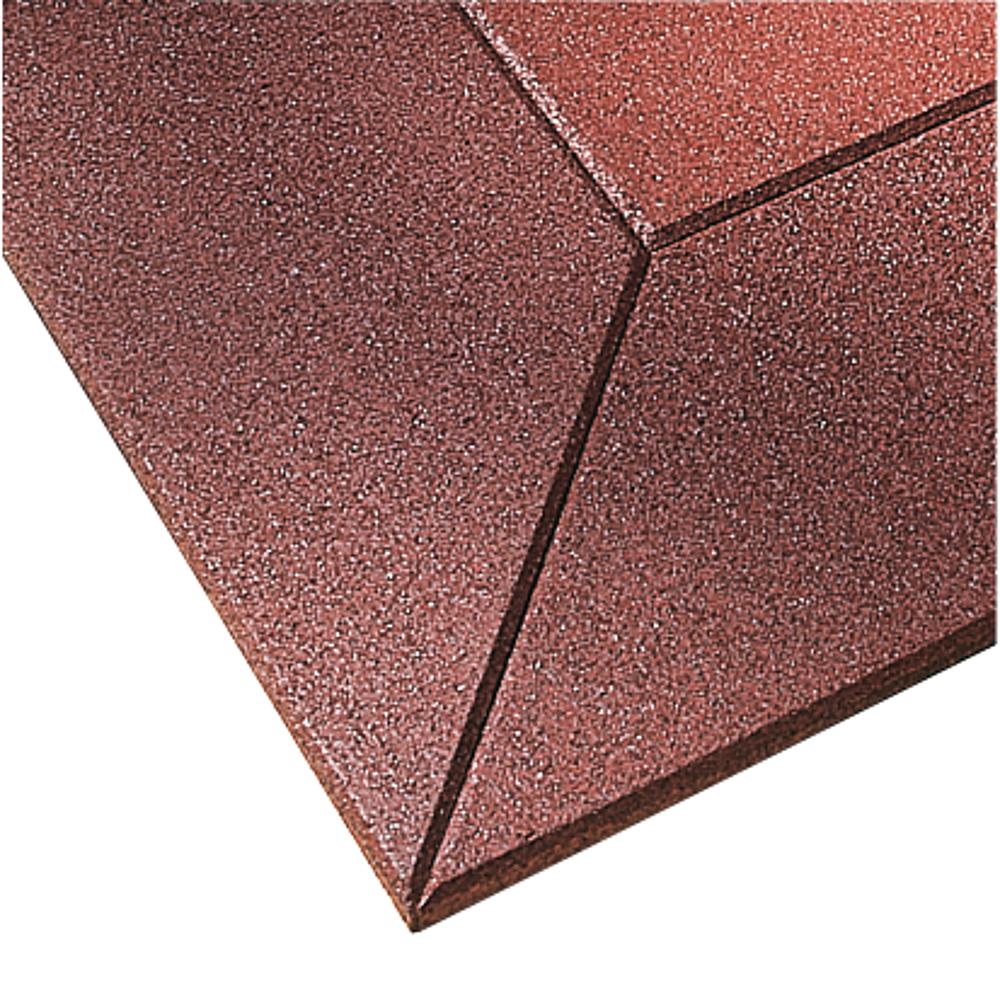 Impact attenuation tile, corner tile - 100x25x2/7 cm, red-brown