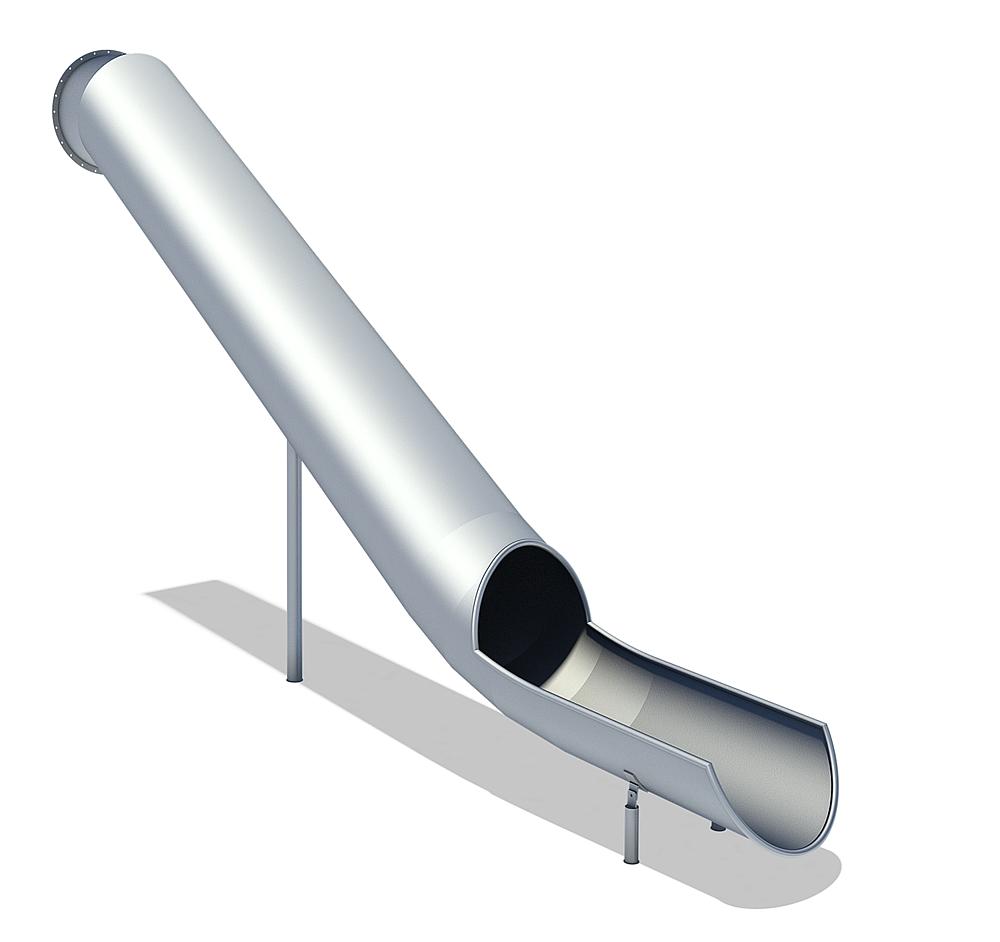 Tubular slide straight, stainless steel, ph 295 cm