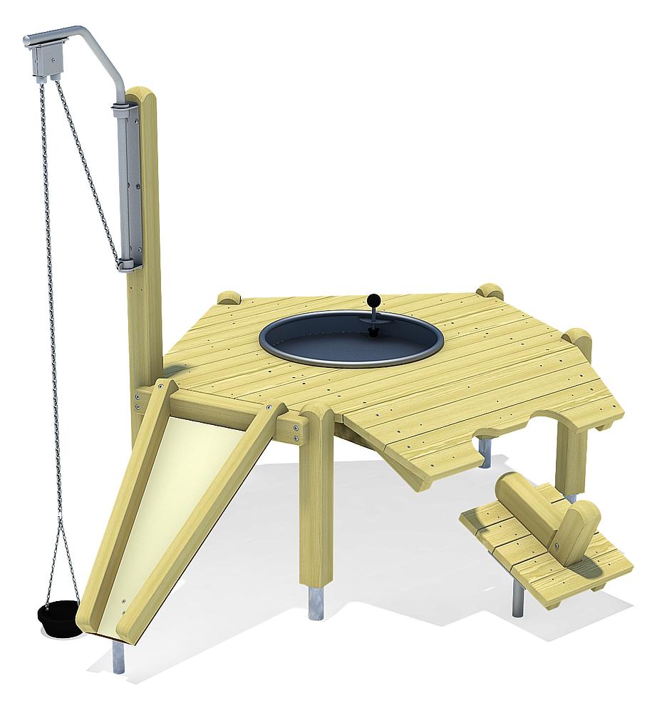 Table de jeu en sable accessible en fauteuil roulant Acotango