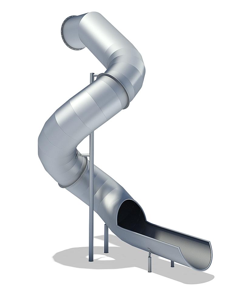 Toboggan tubulaire 360 degrés, spirale à droite, HP 445 cm