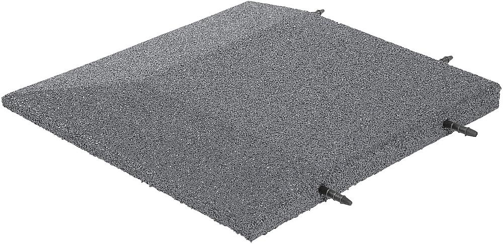 Impact attenuation tile edge corner tile 50x50x5 cm rubber granulate, grey