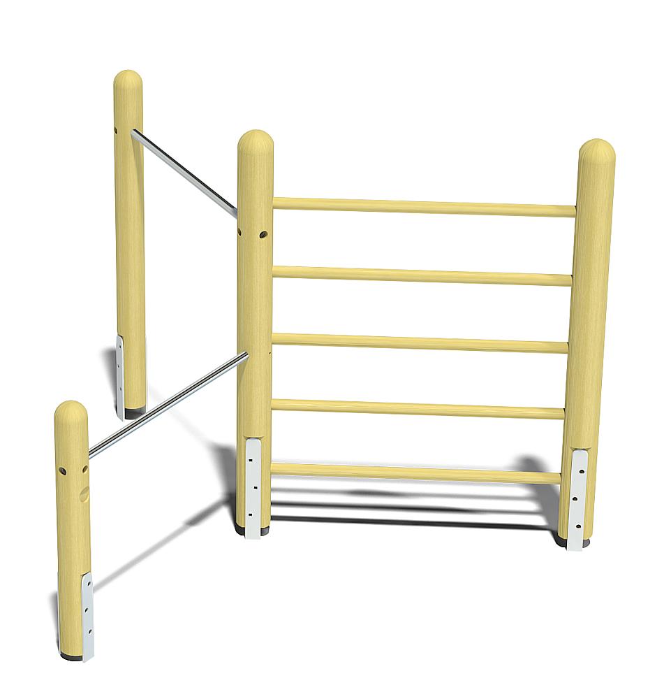 climbing frame with double horizontal bars