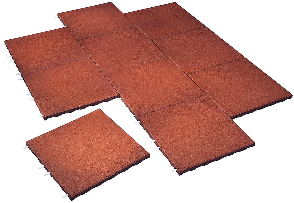 Impact attenuation tile, standard tile - 50x50x7 cm, red-brown