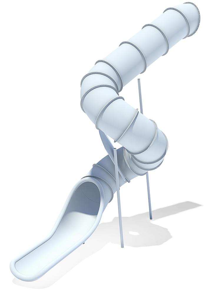 Tubular add-on slide 360 degree, spiralled to left, ph 445 cm