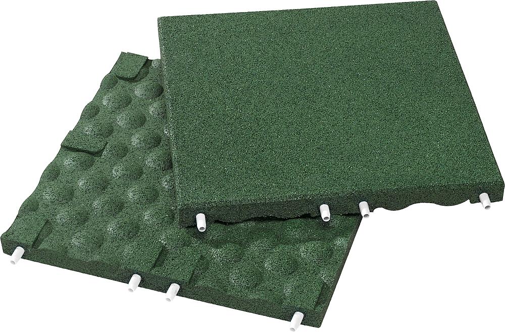 Impact attenuation tile, standard tile - 50x50x7 cm, green
